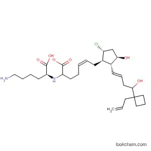 Molecular Structure of 395057-86-0 (L-Lysine,
mono[(5Z)-7-[(1R,2R,3R,5R)-5-chloro-3-hydroxy-2-[(1E)-4-hydroxy-4-[1
-(2-propenyl)cyclobutyl]-1-butenyl]cyclopentyl]-5-heptenoate])