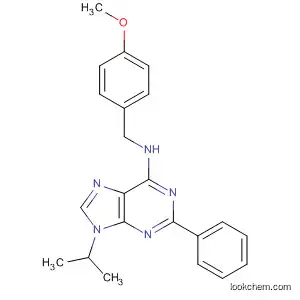 Molecular Structure of 395087-60-2 (9H-Purin-6-amine,
N-[(4-methoxyphenyl)methyl]-9-(1-methylethyl)-2-phenyl-)