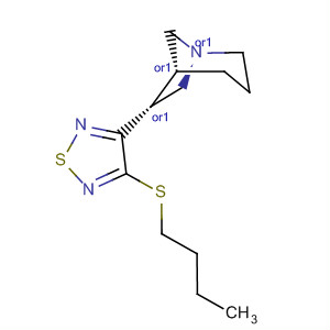 Molecular Structure of 141575-09-9 (1-Azabicyclo[3.2.1]octane, 6-[4-(butylthio)-1,2,5-thiadiazol-3-yl]-,
(1R,5R,6R)-rel-)
