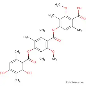 Molecular Structure of 143737-37-5 (Benzoic acid,
4-[(2,4-dihydroxy-3,6-dimethylbenzoyl)oxy]-2-methoxy-3,5,6-trimethyl-,
4-carboxy-3-methoxy-2,5-dimethylphenyl ester)