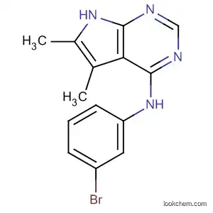 Molecular Structure of 173458-57-6 (1H-Pyrrolo[2,3-d]pyrimidin-4-amine, N-(3-bromophenyl)-5,6-dimethyl-)