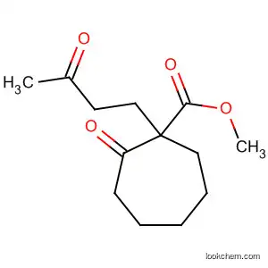 Molecular Structure of 191793-22-3 (Cycloheptanecarboxylic acid, 2-oxo-1-(3-oxobutyl)-, methyl ester)