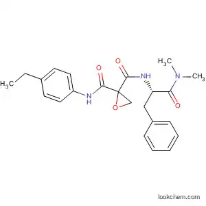 Molecular Structure of 215098-85-4 (2,3-Oxiranedicarboxamide,
N-[(1S)-2-(dimethylamino)-2-oxo-1-(phenylmethyl)ethyl]-N'-(4-ethylphen
yl)-, (2R,3R)-)