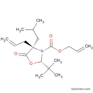 Molecular Structure of 239437-63-9 (3-Oxazolidinecarboxylic acid,
2-(1,1-dimethylethyl)-4-(2-methylpropyl)-5-oxo-4-(2-propenyl)-,
2-propenyl ester, (2S,4R)-)