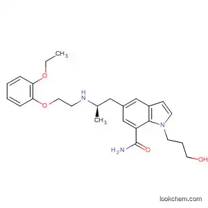 Molecular Structure of 239463-66-2 (1H-Indole-7-carboxamide,
5-[(2R)-2-[[2-(2-ethoxyphenoxy)ethyl]amino]propyl]-1-(3-hydroxypropyl)-)