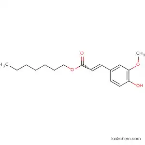 Molecular Structure of 296250-88-9 (2-Propenoic acid, 3-(4-hydroxy-3-methoxyphenyl)-, heptyl ester)
