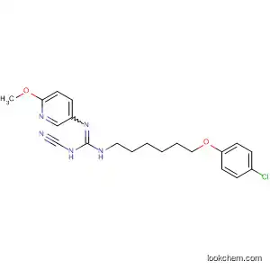 Molecular Structure of 296252-40-9 (Guanidine,
N-[6-(4-chlorophenoxy)hexyl]-N'-cyano-N''-(6-methoxy-3-pyridinyl)-)