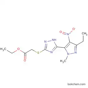 Acetic acid,
[[5-(3-ethyl-1-methyl-4-nitro-1H-pyrazol-5-yl)-1H-1,2,4-triazol-3-yl]thio]-,
ethyl ester