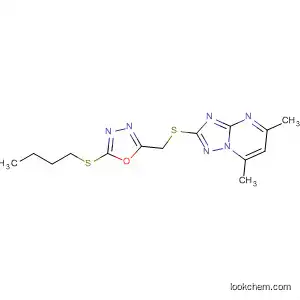 Molecular Structure of 401900-16-1 (2-({[5-(butylthio)-1,3,4-oxadiazol-2-yl]methyl}thio)-5,7-dimethyl[1,2,4]triazolo[1,5-a]pyrimidine)