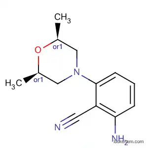 Molecular Structure of 405171-13-3 (Benzonitrile, 2-amino-6-[(2R,6S)-2,6-dimethyl-4-morpholinyl]-, rel-)