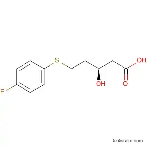 Molecular Structure of 454704-38-2 (Pentanoic acid, 5-[(4-fluorophenyl)thio]-3-hydroxy-, (3R)-)