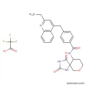 Benzamide,
N-(2,4-dioxo-7-oxa-1,3-diazaspiro[4.5]dec-10-yl)-4-[(2-ethyl-4-quinolinyl
)methyl]-, mono(trifluoroacetate)