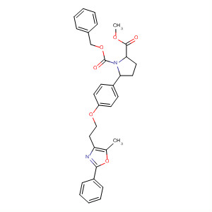 1,2-Pyrrolidinedicarboxylic acid,  5-[4-[2-(5-methyl-2-phenyl-4-oxazolyl)ethoxy]phenyl]-, 2-methyl  1-(phenylmethyl) ester, (2R,5R)-