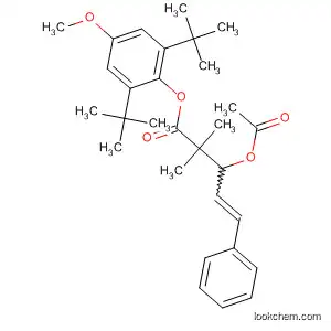 Molecular Structure of 486447-57-8 (4-Pentenoic acid, 3-(acetyloxy)-2,2-dimethyl-5-phenyl-,
2,6-bis(1,1-dimethylethyl)-4-methoxyphenyl ester, (4E)-)
