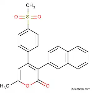 Molecular Structure of 488787-94-6 (2H-Pyran-2-one,
6-methyl-4-[4-(methylsulfonyl)phenyl]-3-(2-naphthalenyl)-)