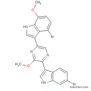 Molecular Structure of 489431-65-4 (1H-Indole,
4-bromo-3-[5-(6-bromo-1H-indol-3-yl)-6-methoxypyrazinyl]-7-methoxy-)
