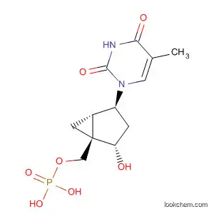 Molecular Structure of 489438-32-6 (2,4(1H,3H)-Pyrimidinedione,
1-[(1S,2S,4S,5R)-4-hydroxy-5-[(phosphonooxy)methyl]bicyclo[3.1.0]hex
-2-yl]-5-methyl-)