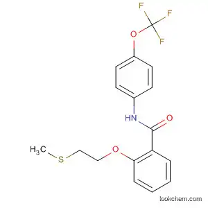 Molecular Structure of 494207-81-7 (Benzamide, 2-[2-(methylthio)ethoxy]-N-[4-(trifluoromethoxy)phenyl]-)
