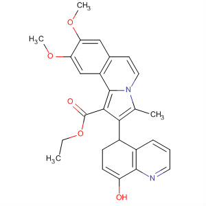 Molecular Structure of 497961-64-5 (Pyrrolo[2,1-a]isoquinoline-1-carboxylic acid,
5,6-dihydro-2-(8-hydroxy-5-quinolinyl)-8,9-dimethoxy-3-methyl-, ethyl
ester)