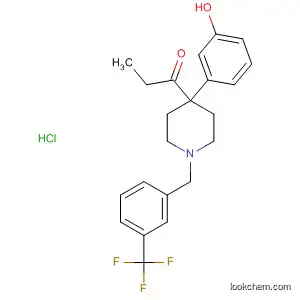 Molecular Structure of 498547-33-4 (1-Propanone,
1-[4-(3-hydroxyphenyl)-1-[[3-(trifluoromethyl)phenyl]methyl]-4-piperidinyl]
-, hydrochloride)