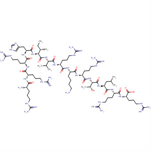 Molecular Structure of 499203-51-9 (L-Arginine,
L-arginyl-L-arginyl-L-arginyl-L-histidyl-L-isoleucyl-L-valyl-L-arginyl-L-lysyl-L-
arginyl-L-threonyl-L-leucyl-L-arginyl-)