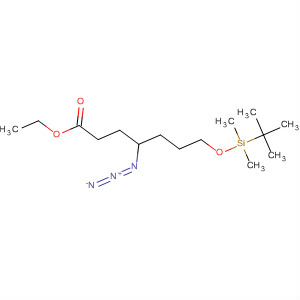 Molecular Structure of 499968-77-3 (Heptanoic acid, 4-azido-7-[[(1,1-dimethylethyl)dimethylsilyl]oxy]-, ethyl
ester)