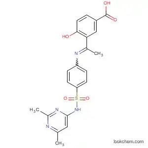 Molecular Structure of 499969-80-1 (Benzoic acid,
3-[1-[[4-[[(2,6-dimethyl-4-pyrimidinyl)amino]sulfonyl]phenyl]imino]ethyl]-4
-hydroxy-)