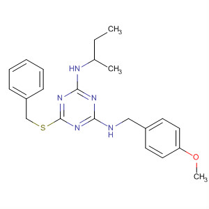 1,3,5-Triazine-2,4-diamine,  N-[(4-methoxyphenyl)methyl]-N'-(1-methylpropyl)-6-[(phenylmethyl)thio]-