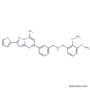 Molecular Structure of 501344-02-1 ([1,2,4]Triazolo[1,5-a]pyrimidin-7-amine,
5-[3-[[[(2,3-dimethoxyphenyl)methyl]amino]methyl]phenyl]-2-(2-furanyl)-)