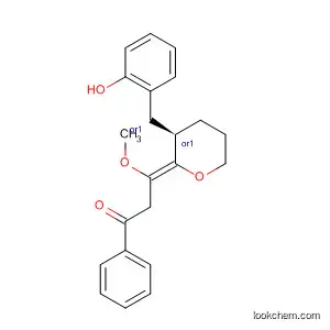 Molecular Structure of 502161-66-2 (1-Propanone,
3-methoxy-1-phenyl-3-[(3R)-tetrahydro-3-[(R)-hydroxyphenylmethyl]-2H-
pyran-2-ylidene]-, (3E)-rel-)
