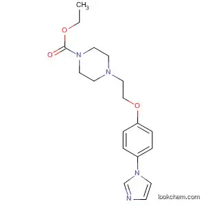Molecular Structure of 502659-04-3 (1-Piperazinecarboxylic acid, 4-[2-[4-(1H-imidazol-1-yl)phenoxy]ethyl]-,
ethyl ester)