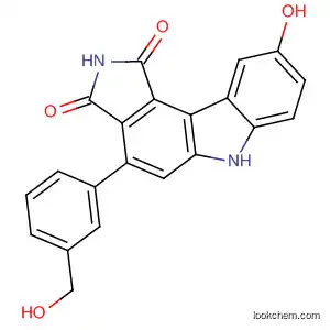 Molecular Structure of 622855-85-0 (Pyrrolo[3,4-c]carbazole-1,3(2H,6H)-dione,
9-hydroxy-4-[3-(hydroxymethyl)phenyl]-)