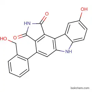 Molecular Structure of 622855-91-8 (Pyrrolo[3,4-c]carbazole-1,3(2H,6H)-dione,
9-hydroxy-4-[2-(hydroxymethyl)phenyl]-)