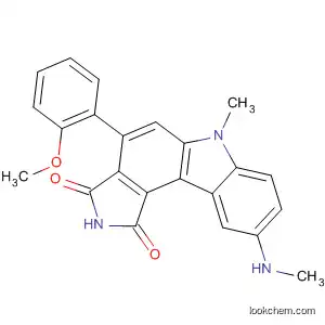 Molecular Structure of 622857-75-4 (Pyrrolo[3,4-c]carbazole-1,3(2H,6H)-dione,
4-(2-methoxyphenyl)-6-methyl-9-(methylamino)-)