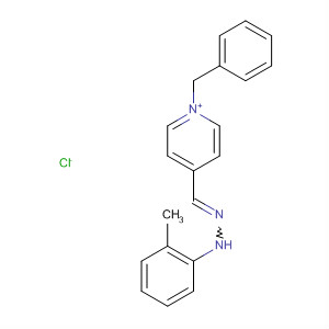 Molecular Structure of 100168-00-1 (Pyridinium, 4-[(methylphenylhydrazono)methyl]-1-(phenylmethyl)-,
chloride)
