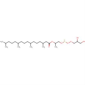 Molecular Structure of 17838-77-6 (Hexadecanoic acid, 3,7,11,15-tetramethyl-,
1-[[[(2,3-dihydroxypropoxy)hydroxyphosphinyl]oxy]methyl]-1,2-ethanediyl
ester)