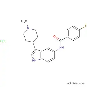 Molecular Structure of 199673-74-0 (BenzaMide, 4-fluoro-N-[3-(1-Methyl-4-piperidinyl)-1H-indol-5-yl]-, Monohydrochloride)