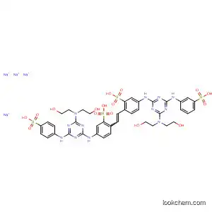 Molecular Structure of 29668-05-1 (Benzenesulfonic acid,
5-[[4-[bis(2-hydroxyethyl)amino]-6-[(3-sulfophenyl)amino]-1,3,5-triazin-2-
yl]amino]-2-[2-[4-[[4-[bis(2-hydroxyethyl)amino]-6-[(4-sulfophenyl)amino]
-1,3,5-triazin-2-yl]amino]-2-sulfophenyl]ethenyl]-, tetrasodium salt)