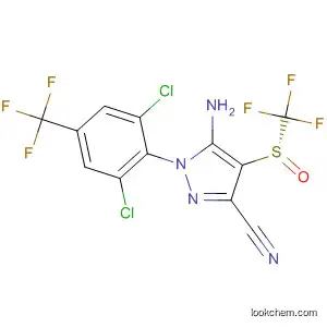 Molecular Structure of 302578-97-8 (1H-Pyrazole-3-carbonitrile,
5-amino-1-[2,6-dichloro-4-(trifluoromethyl)phenyl]-4-[(R)-(trifluoromethyl)
sulfinyl]-)