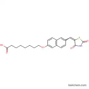 Molecular Structure of 503827-70-1 (Octanoic acid,
8-[[6-[(2,4-dioxo-5-thiazolidinylidene)methyl]-2-naphthalenyl]oxy]-)