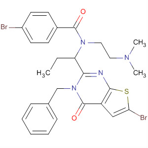 4-bromo-N-[1-[6-bromo-3,4-dihydro-4-oxo-3-(phenylmethyl)thieno[2,3-d]pyrimidin-2-yl]propyl]-N-[2-(dimethylamino)ethyl]Benzamide