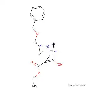 1-Azabicyclo[3.3.1]non-3-ene-3-carboxylic acid,
4-hydroxy-8-[(phenylmethoxy)methyl]-, ethyl ester, (1R,5S,8R)-rel-