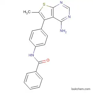 Molecular Structure of 605659-74-3 (Benzamide, N-[4-(4-amino-6-methylthieno[2,3-d]pyrimidin-5-yl)phenyl]-)