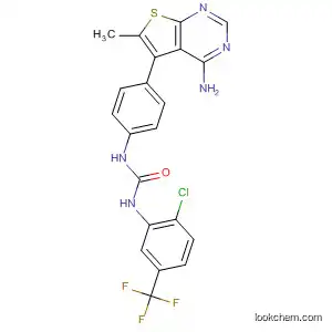 Molecular Structure of 605660-11-5 (Urea,
N-[4-(4-amino-6-methylthieno[2,3-d]pyrimidin-5-yl)phenyl]-N'-[2-chloro-5
-(trifluoromethyl)phenyl]-)