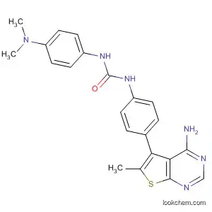 Molecular Structure of 605660-27-3 (Urea,
N-[4-(4-amino-6-methylthieno[2,3-d]pyrimidin-5-yl)phenyl]-N'-[4-(dimeth
ylamino)phenyl]-)