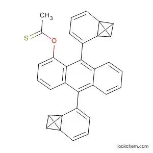 Molecular Structure of 607742-42-7 (Ethanethioic acid,
S,S'-[9,10-anthracenediylbis(2,1-ethynediyl-3,1-phenylene)] ester)