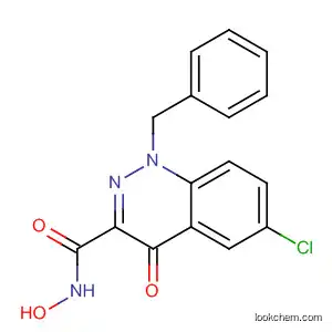 Molecular Structure of 612512-50-2 (3-Cinnolinecarboxamide,
6-chloro-1,4-dihydro-N-hydroxy-4-oxo-1-(phenylmethyl)-)
