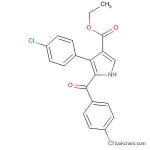 Molecular Structure of 619335-25-0 (1H-Pyrrole-3-carboxylic acid, 5-(4-chlorobenzoyl)-4-(4-chlorophenyl)-,
ethyl ester)