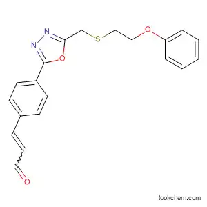 Molecular Structure of 627903-25-7 (2-Propenal,
3-[4-[5-[[(2-phenoxyethyl)thio]methyl]-1,3,4-oxadiazol-2-yl]phenyl]-)