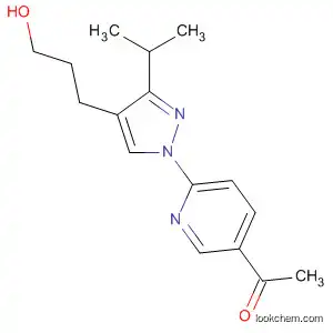 Molecular Structure of 628336-34-5 (Ethanone,
1-[6-[4-(3-hydroxypropyl)-3-(1-methylethyl)-1H-pyrazol-1-yl]-3-pyridinyl]-)
